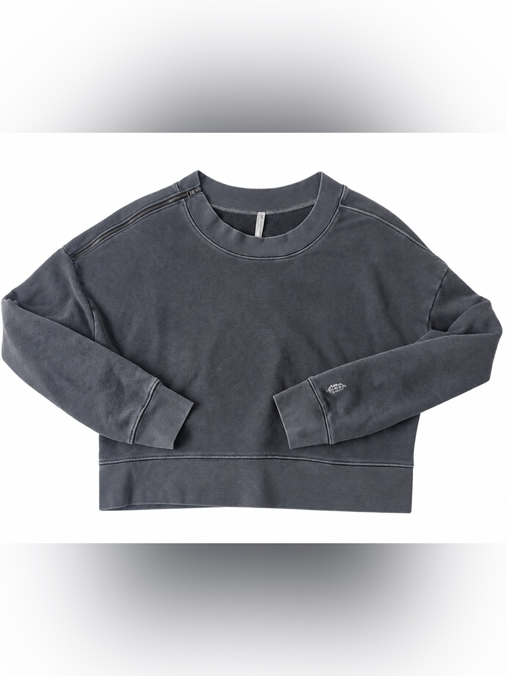Free People FP movement cropped oversized crewneck sweatshirt with zipper should